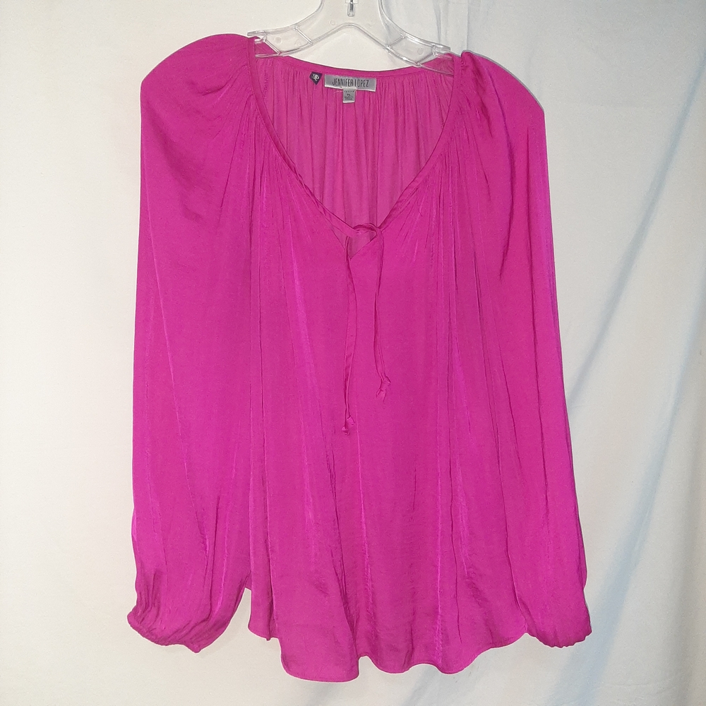 Jennifer Lopez Vibrant Pink Blouse